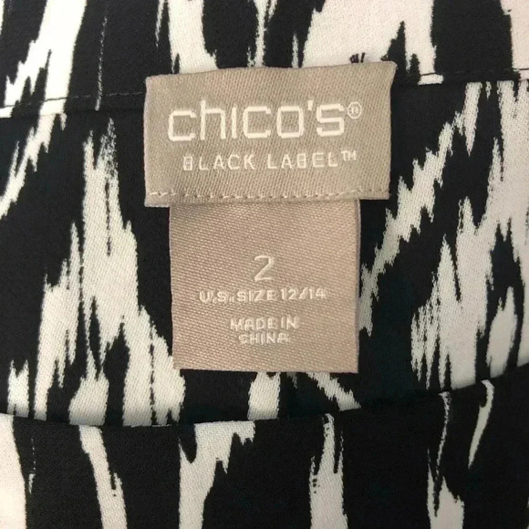 CHICO’S Black Label Abstract Print Blouse Size: 2 - Picture 6 of 9